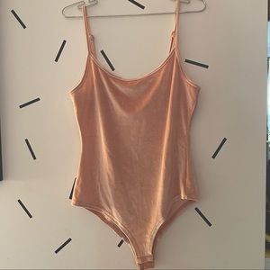Honey Punch Velvet Pink Bodysuit